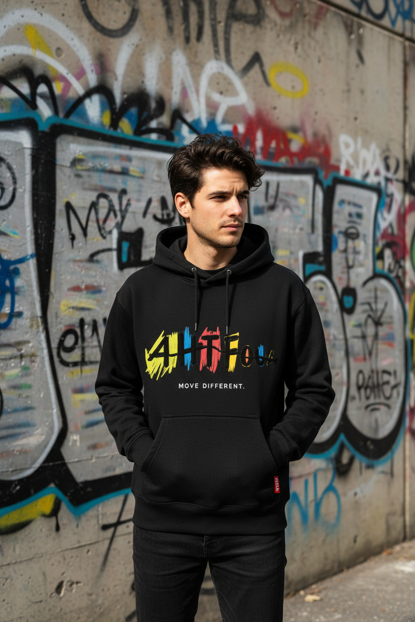 Move Different Hoodie colorful lettering streetwear RIDA MOVE