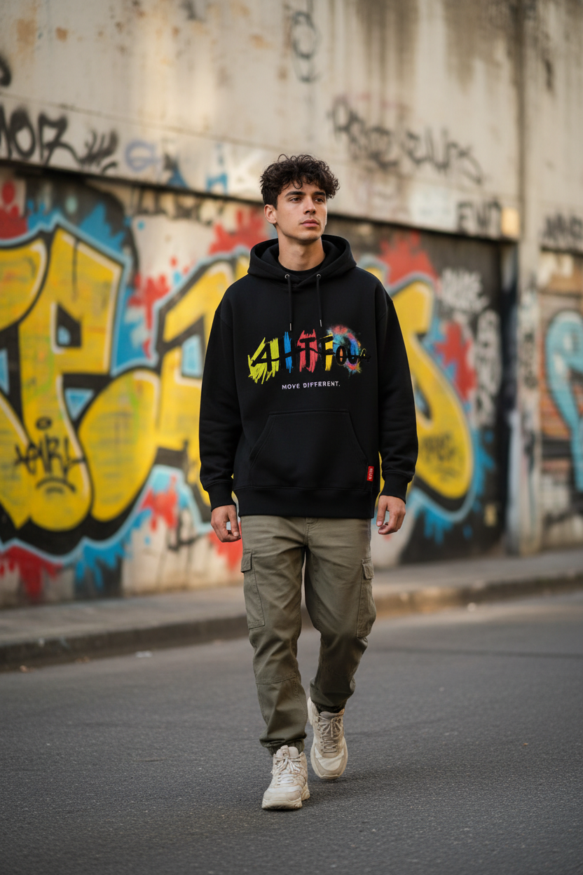 Move Different Hoodie colorful lettering streetwear RIDA MOVE