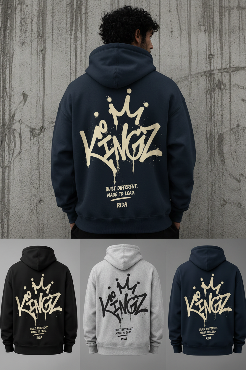 KINGZ Built Different Made to Lead hoodie streetwear RIDA MOVE