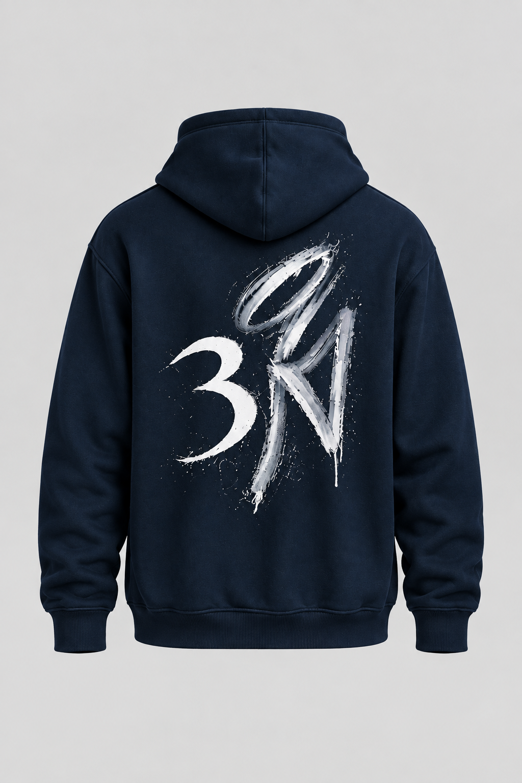 Navy RIDA Brushstroke Hoodie, back.