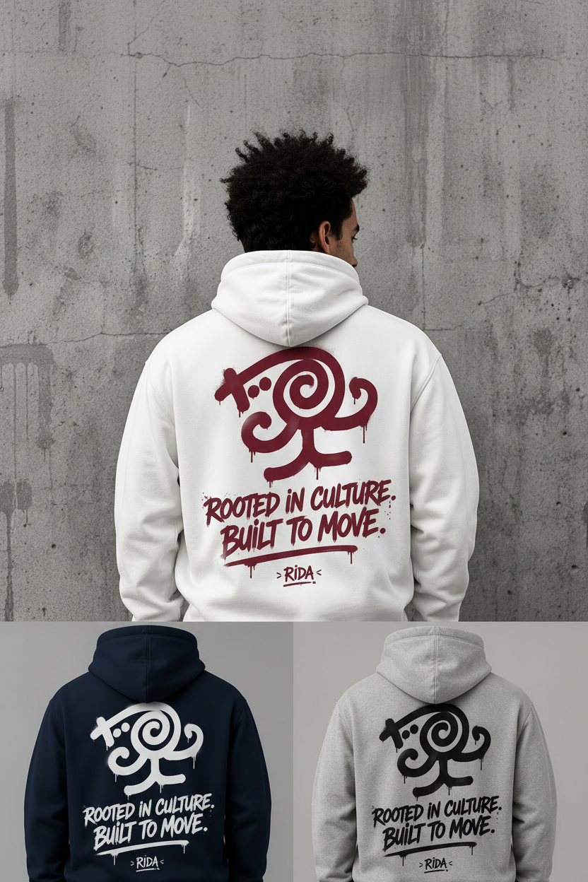 Rooted in Culture Built to Move hoodie streetwear RIDA MOVE