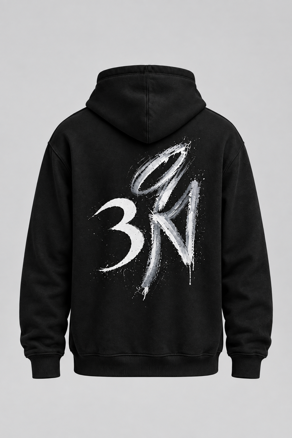 Black RIDA Brushstroke Hoodie, back.