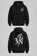 Black RIDA Brushstroke Hoodie, front.