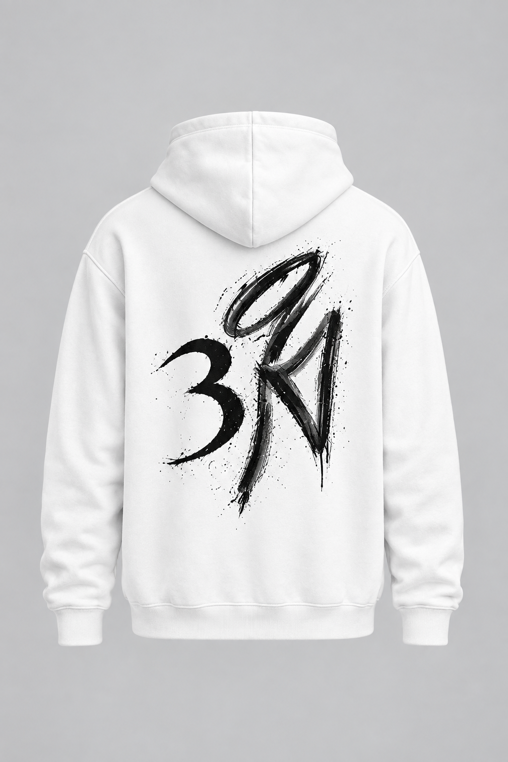 White RIDA Brushstroke Hoodie, back.