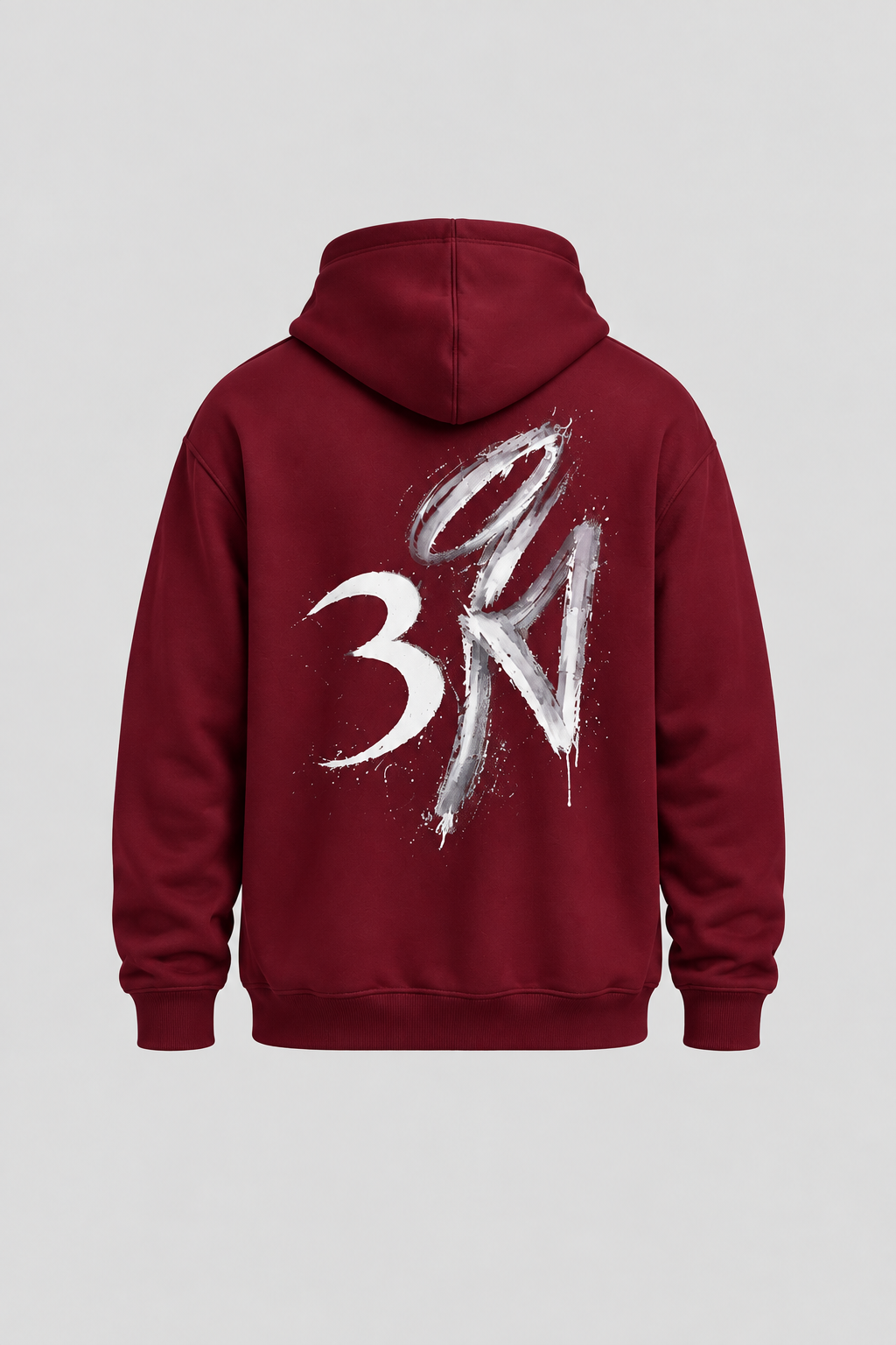 Burgundy RIDA Brushstroke Hoodie, back.