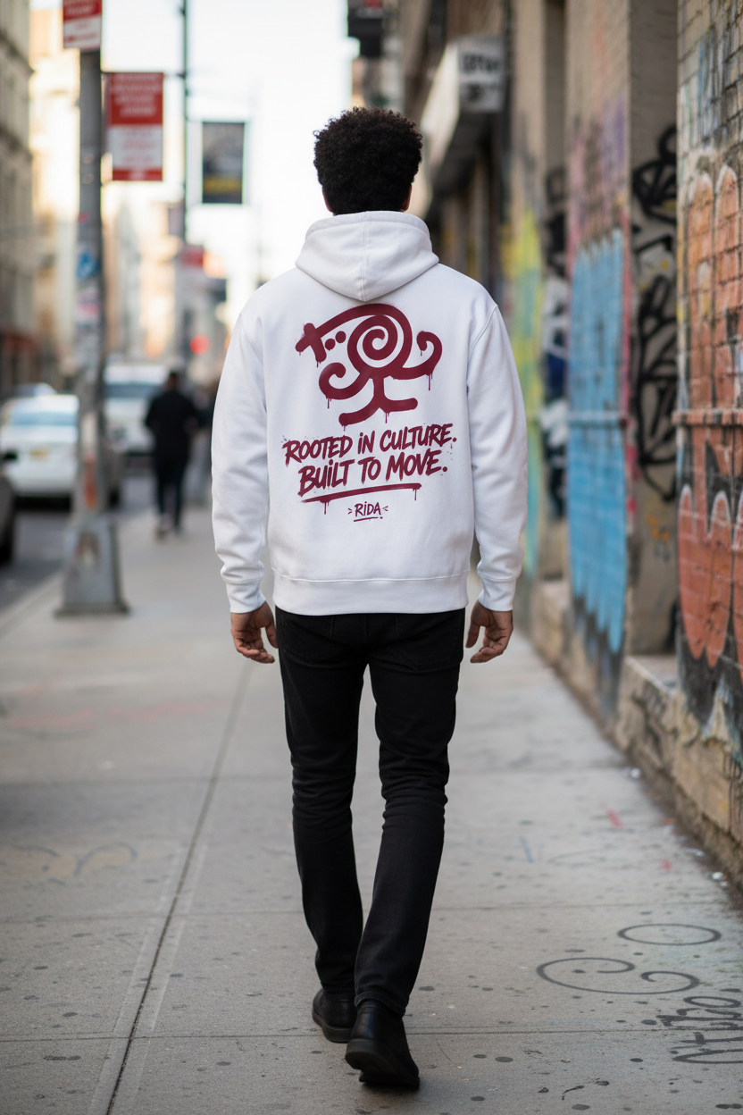 Rooted in Culture Built to Move hoodie streetwear RIDA MOVE